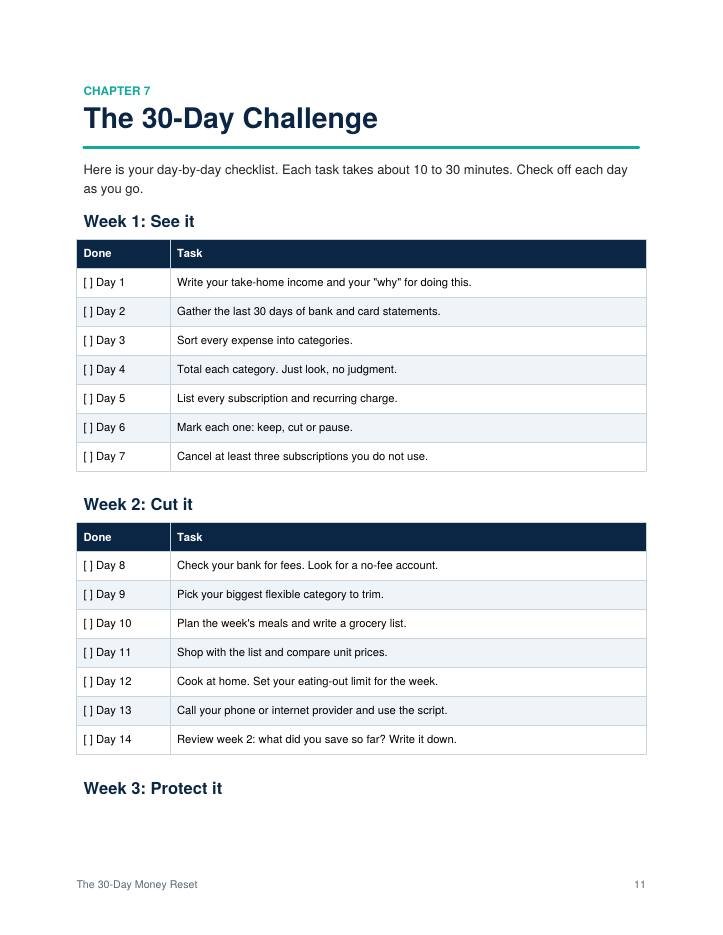 Sample page: 30-day challenge